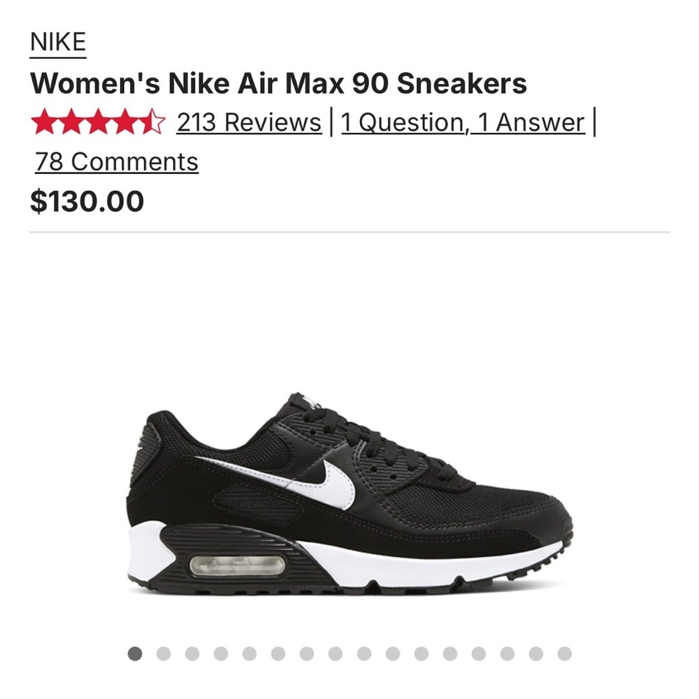 Nike Black and White Air Max 90 Sneakers